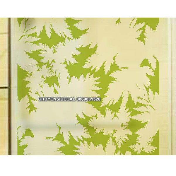 Decal Dán Kính Cao Cấp - Họa Tiết Rằn Ri Xanh Lá ( 60x58cm )
