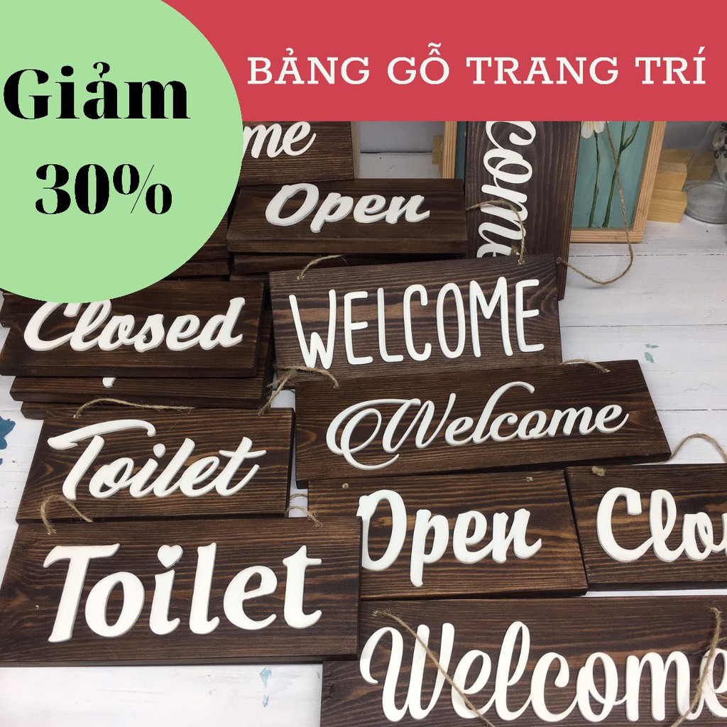 Bảng Toilet gỗ - Treo cửa Nhà Vệ Sinh (Handmade)