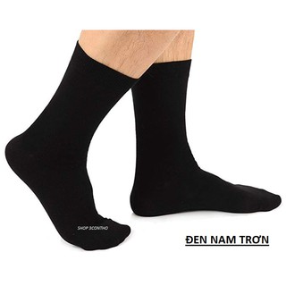 5 ĐÔI Tất nam cao cổ màu đen trơn