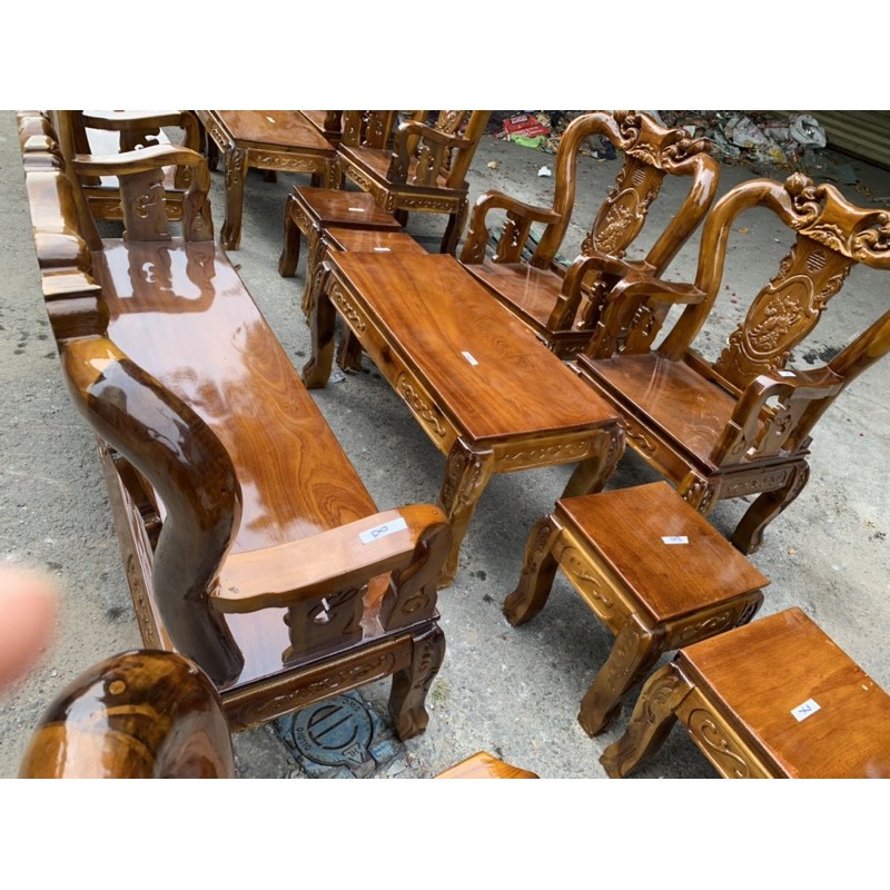 Bộ Salon gỗ 6 món gỗ Tràm Bông vàng