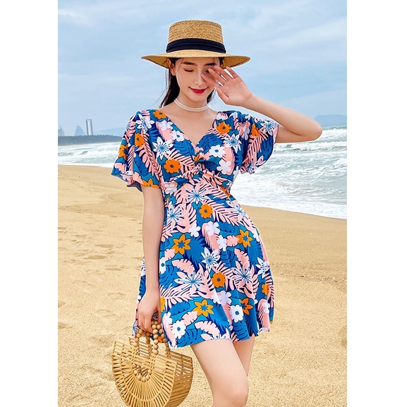 Bộ đồ bơi nữ liền mảnh họa tiết hoa kín đáo tôn dáng size lớn