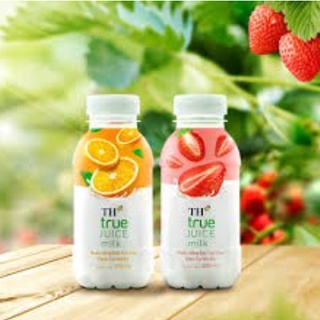 NƯỚC UỐNG SỮA TRÁI CÂY DÂU-CAM - TH TRUE JUICE MILK CHAI 300ML