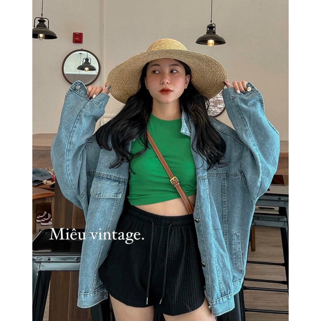 Áo Khoác Nữ Jean UNISEX Form Rộng Nữ - Áo khoác bò Denim nữ form rộng suông street style chống nắng basic Hàn Quốc