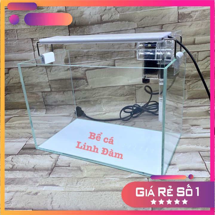 Bộ bể cá cảnh mini siêu trong dài 30cm- Bể cá thủy sinh để bàn