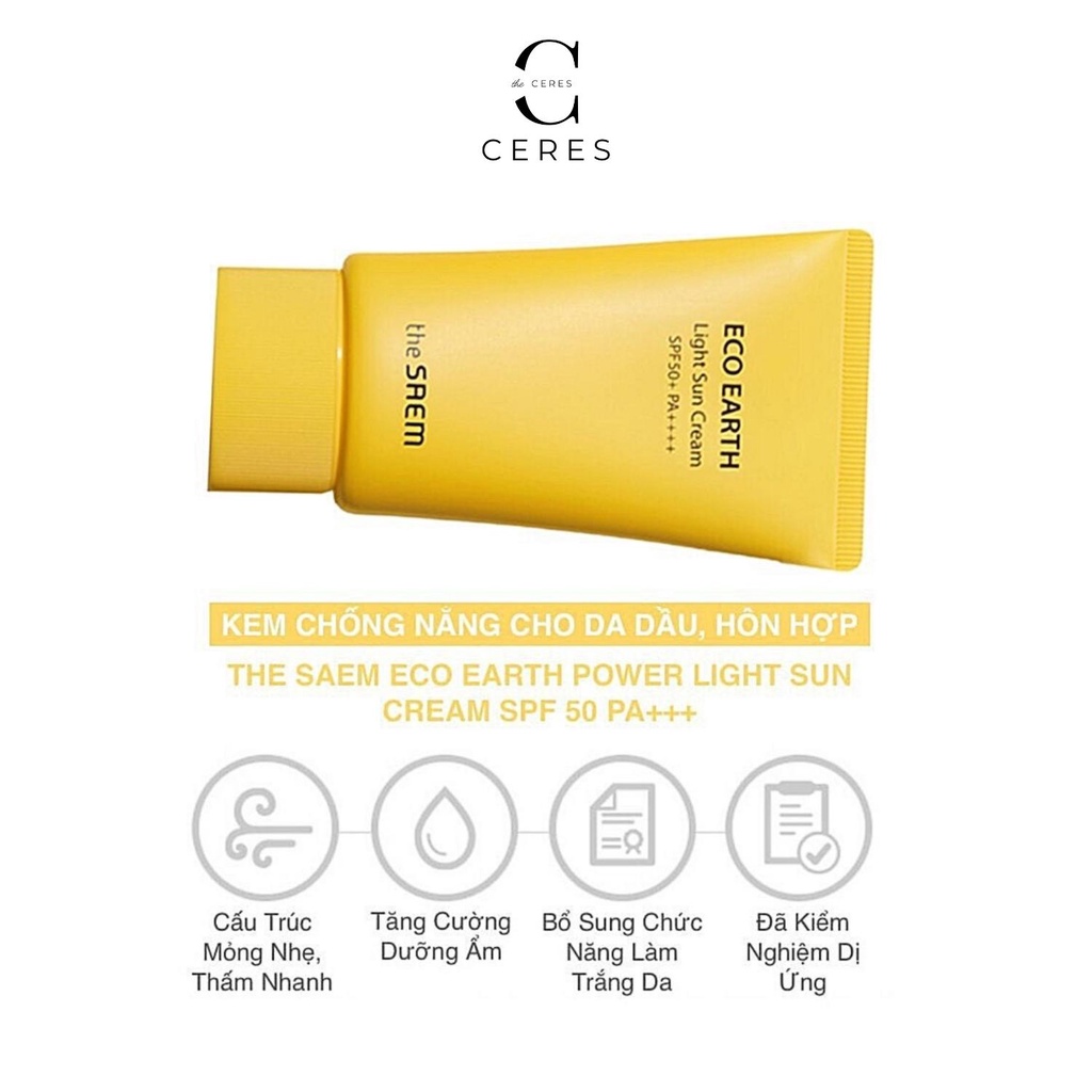 Kem Chống Nắng The Saem Eco Earth Power Pink Sun Cream 50g