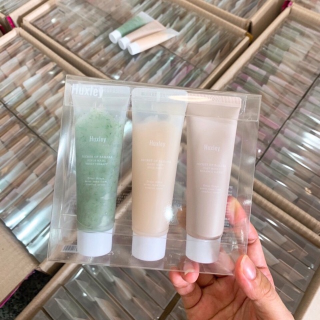 Set mặt nạ + tẩy da chế Huxley