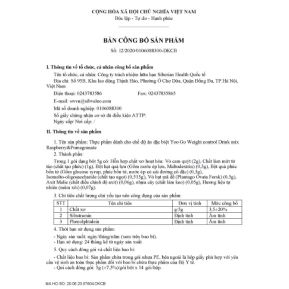 Giảm thèm ăn kiểm soát cân nặng Yoogo Weight Control Drink