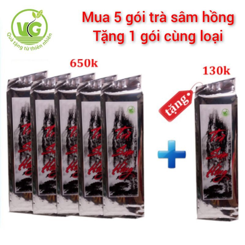 Trà Sam Hồng combo 5 gói 500g tặng 1 gói cùng loại + 1 gói cỏ ngọt (FREE SHIP) Thanh lọc cơ thể mát gan , hỗ trợ đau đầu