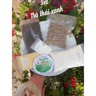 SÉT TRÀ SỮA THÁI XANH KÈM PUDDING
