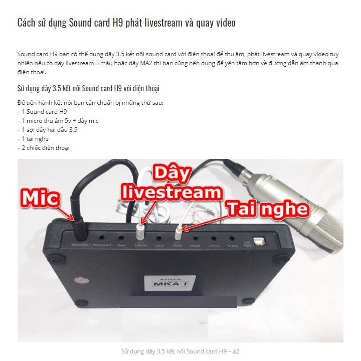 Micro Livestream AQ 220, Sound Card Thu Âm Mkai H9 Bluetooth Siêu Phẩm 2020