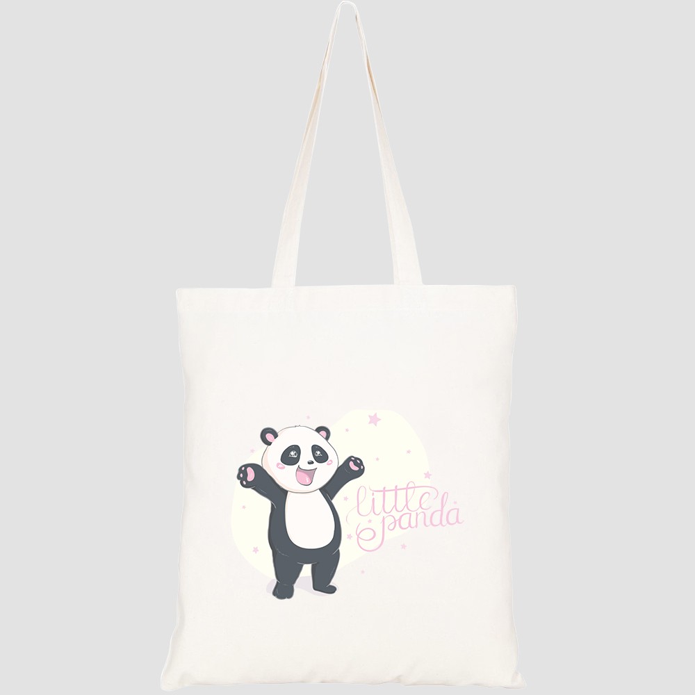 Túi vải tote canvas HTFashion in hình cute panda HT199