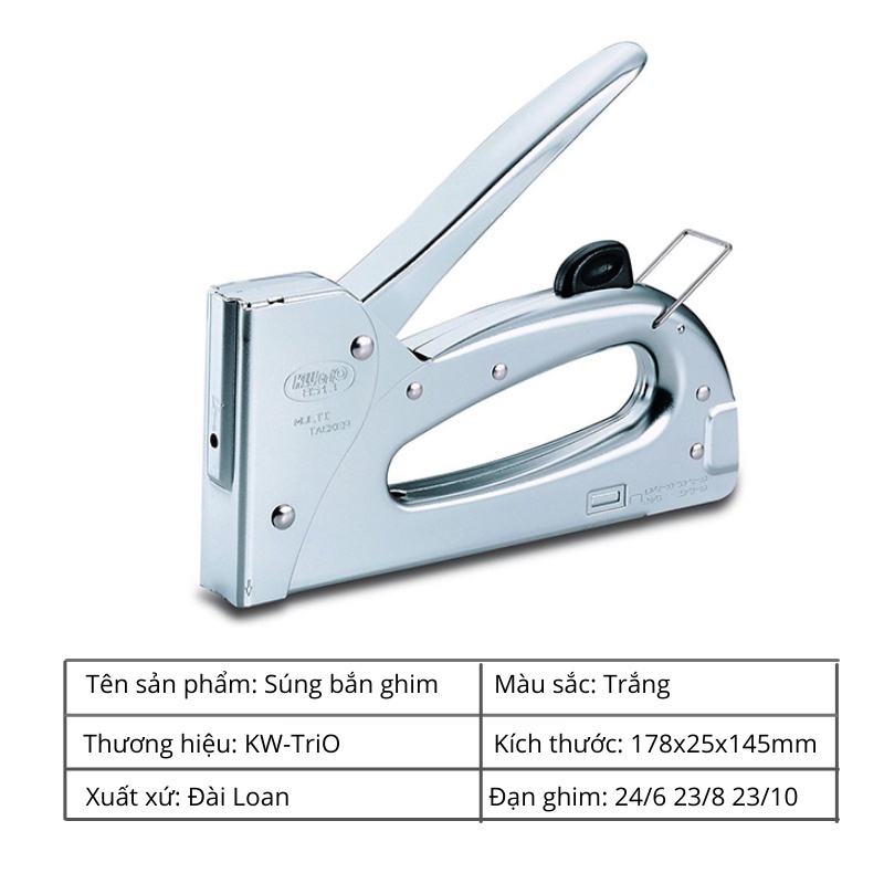 Máy Bắn Ghim Cầm Tay - Súng bắn ghim KW-TriO 8513  Đa Năng, Tiện Dụng| Hàng Chính Hãng - Tặng 1 Hộp Chân Ghim