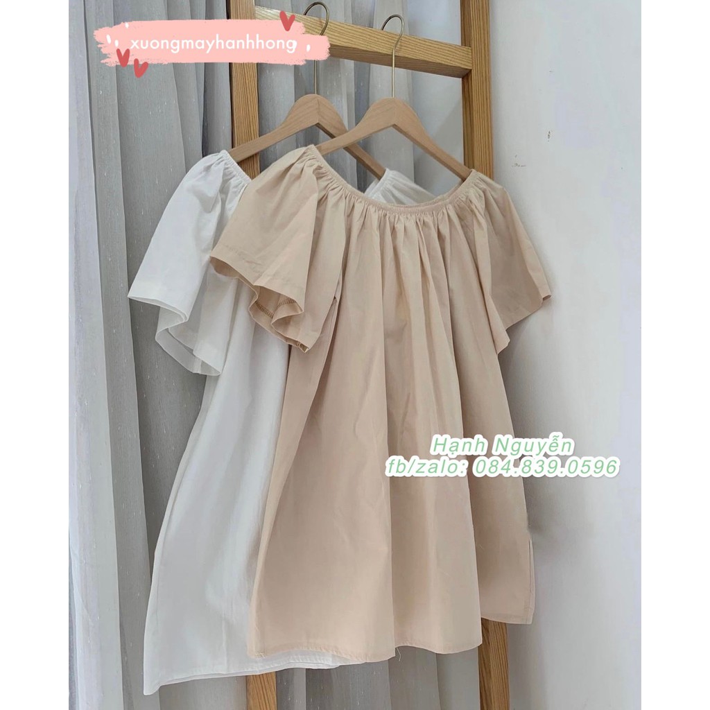 Váy babydoll trễ vai trơn, Áo váy trễ vai mặc 2 kiểu Hàn Quốc - Xưởng May Hạnh Hồng | WebRaoVat - webraovat.net.vn