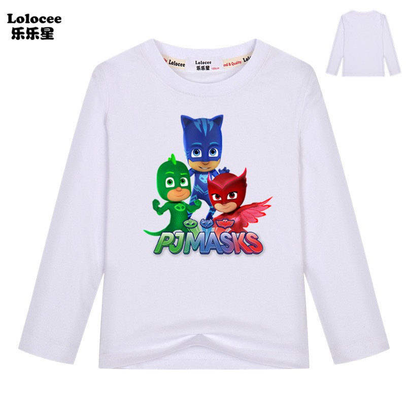 PJ MASKS Áo Thun Cotton Tay Dài Cho Bé Trai