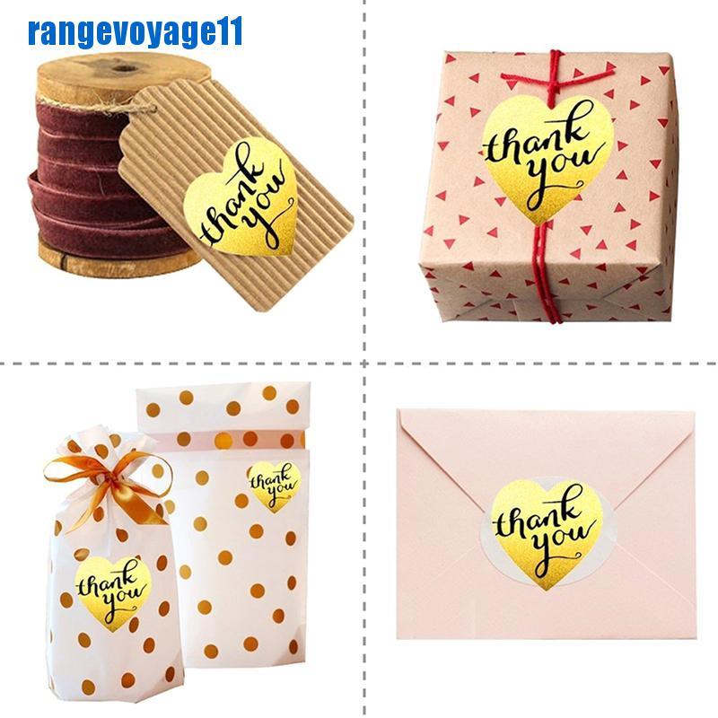 Bộ 500 Miếng Dán Chữ Thank You Màu Vàng Dễ Thương