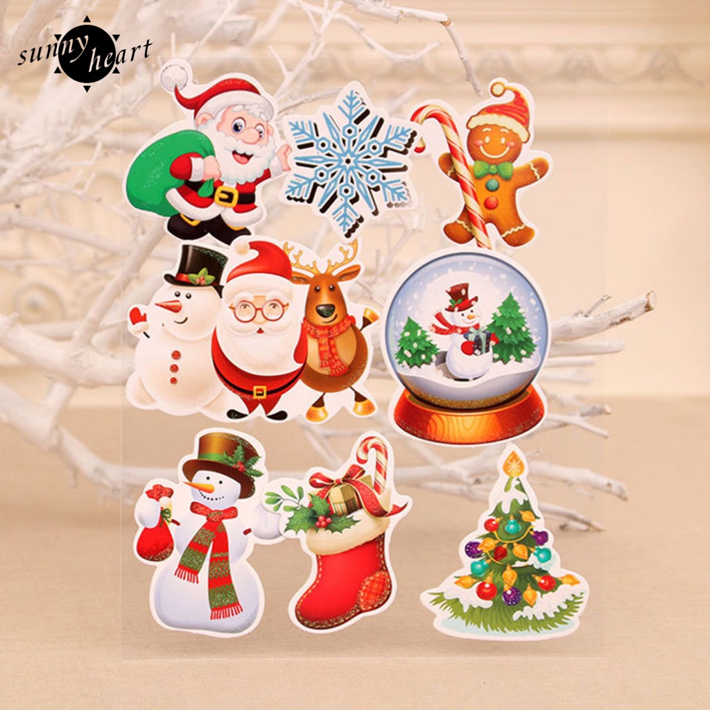 Set 8 Sticker Dán Tủ Lạnh Hình Người Tuyết Hoạt Hình Dễ Thương