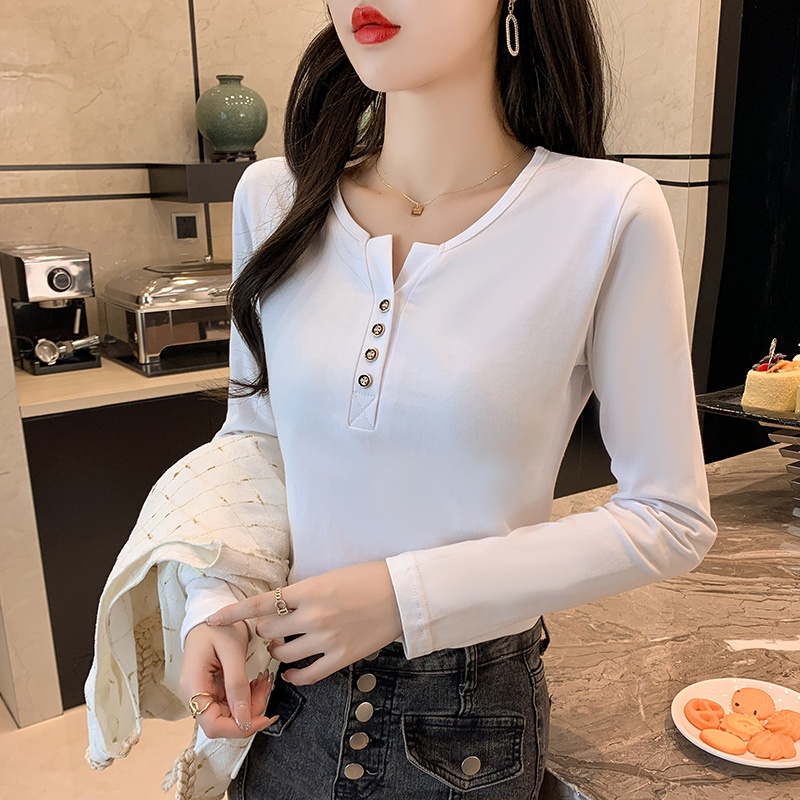 NRVP Áo Thun Nữ Tay Dài 100% Cotton Thời Trang Hàn Quốc