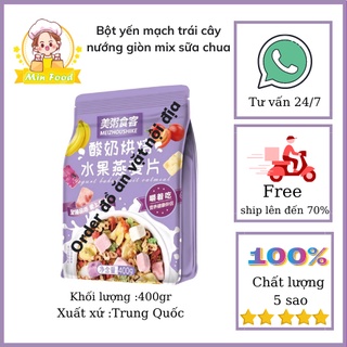 Bột yến mạch sữa chua nướng các loại hạt hiệu MEIZHOUSHIKE gói 400gr,ngũ cốc giảm cân tốt cho sức khỏe