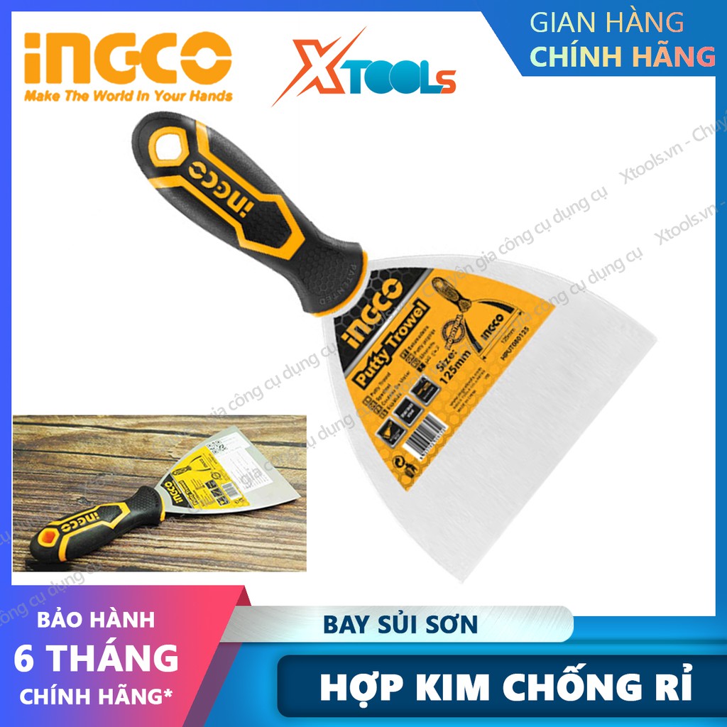 Dao cạo sơn cán ngắn INGCO, bay sủi sơn, cạo sàn, cạo tường, đa chức năng hợp kim nhôm bền chắc, tay cầm chống trượt