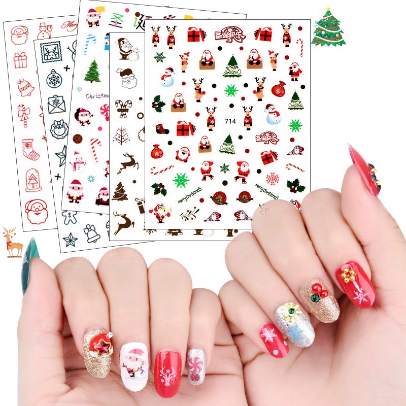 Sticker Nails 3D - Hình Dán Móng Tay Giáng Sinh - Noel