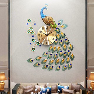 Đồng hồ treo tường con chim công đậu cành mai WM88X (treo đứng) chính hãng JJT