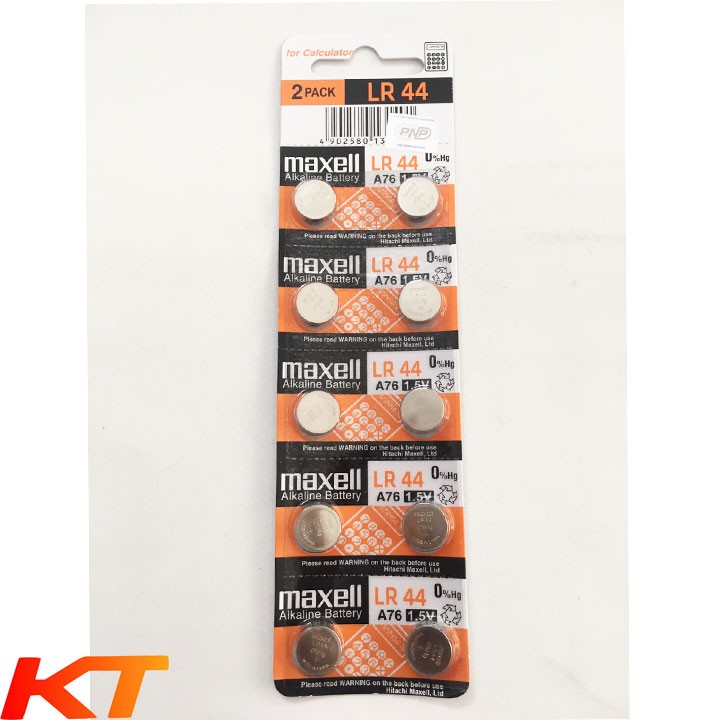 Pin LR44, A76, AG13 - Pin cúc áo Maxell