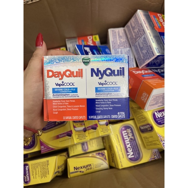 DayQuil and NyQuil Cough, Cold &amp; Flu Relief giảm ho, ha so t, đa u đầu, gi am đau các thể loại