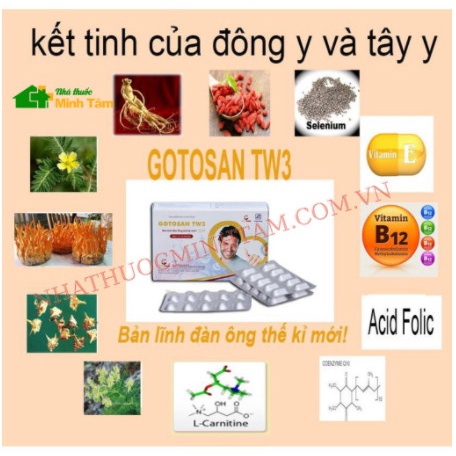 GOTOSAN TW3 - Mẫu mới hộp 60 viên  dành cho nam giới