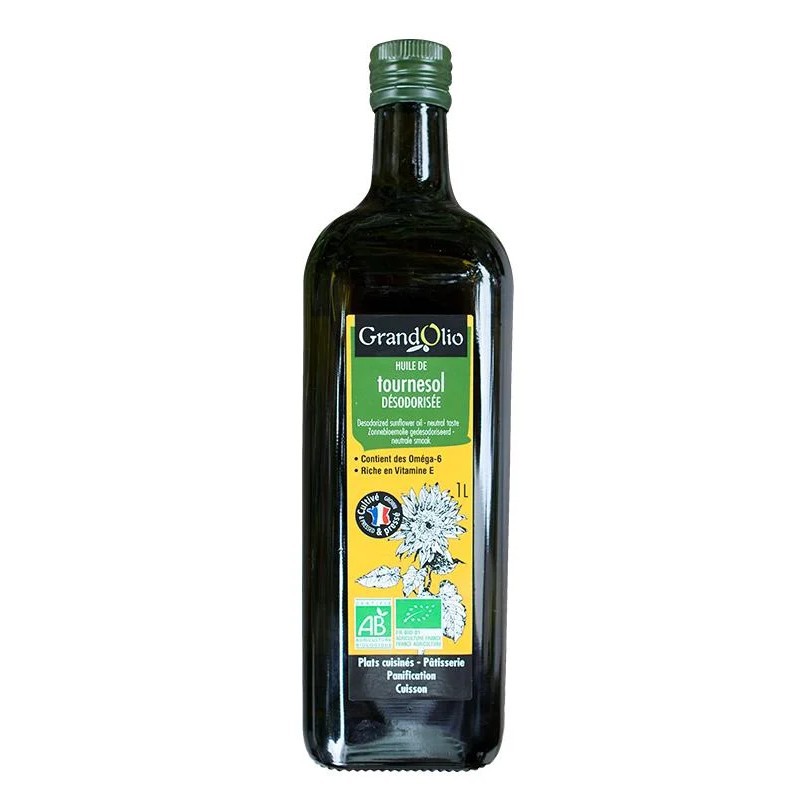 Dầu ăn hướng dương ép lạnh hữu cơ chai 1 lít -  (Grand Olio - Sungarden)