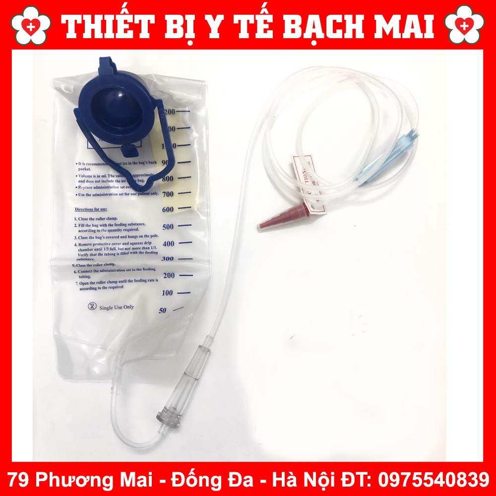 Túi Truyền Súc Ruột Enema Thải Độc Đại Tràng Bằng Cafe, Túi Cho Ăn 1200ml