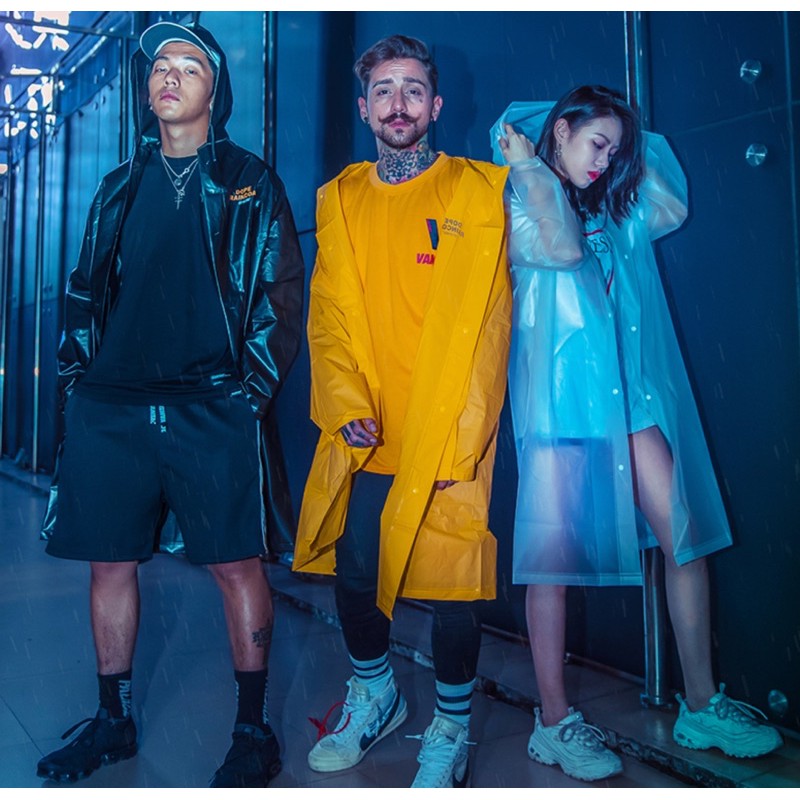 Áo Mưa Măng Tô Màu Vàng DOPE RAINCOAT STREET Style Thời Trang Unisex