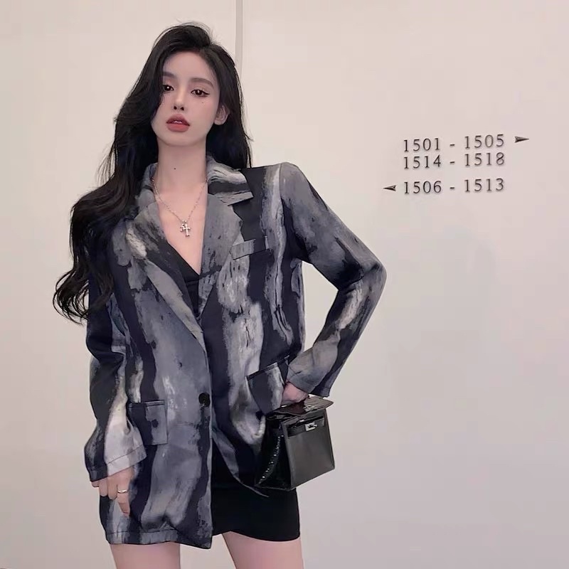 TKLIHN Áo khoác Blazer sơ mi Ulzzang loang màu HOT FASHIONITA 2022
