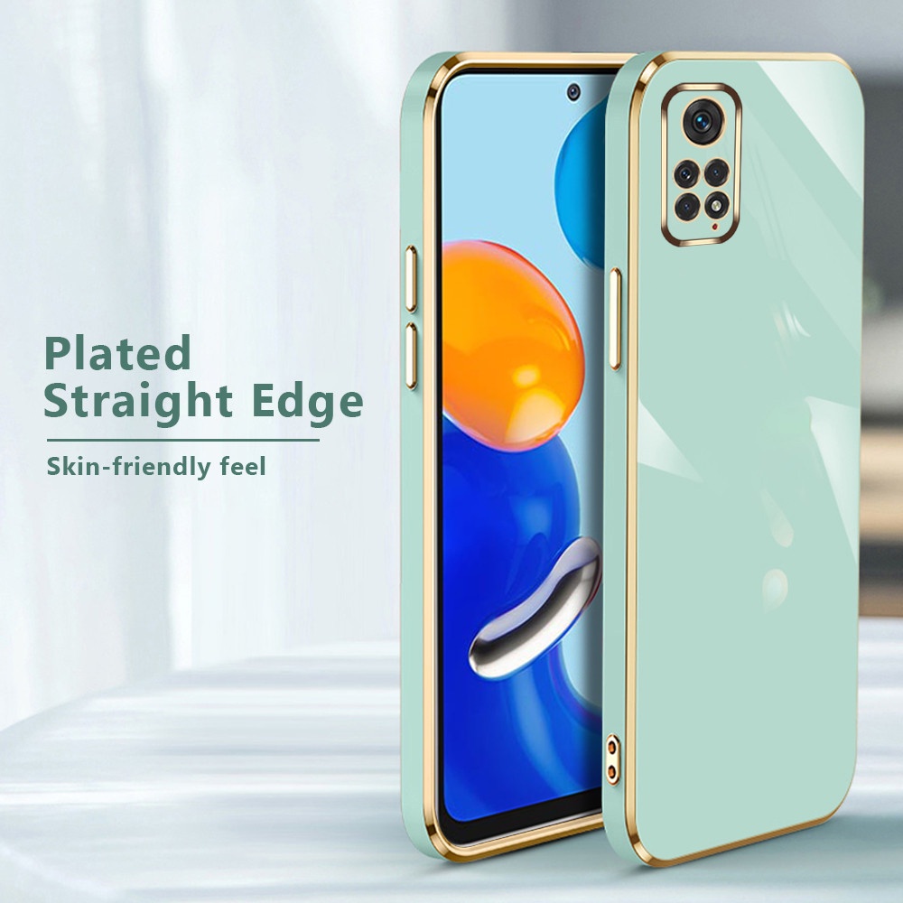 Ốp Điện Thoại TPU Silicon Mềm Khung Vuông Mạ Vàng Sang Trọng Cho Xiaomi Redmi Note 11 10 Pro 11S 10S 4G 5G 9S 9 8 7 Pro