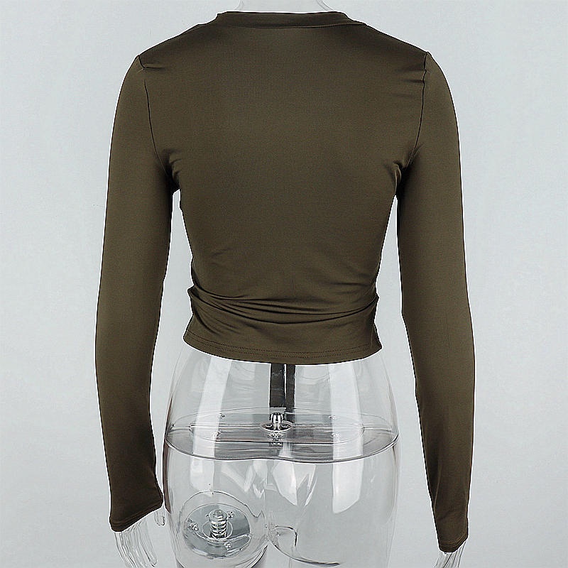 Áo Sơ Mi Tay Dài Thắt Nơ Ruy Băng Phối Lưới Có Khóa Cài Quyến Rũ Dành Cho Nữ