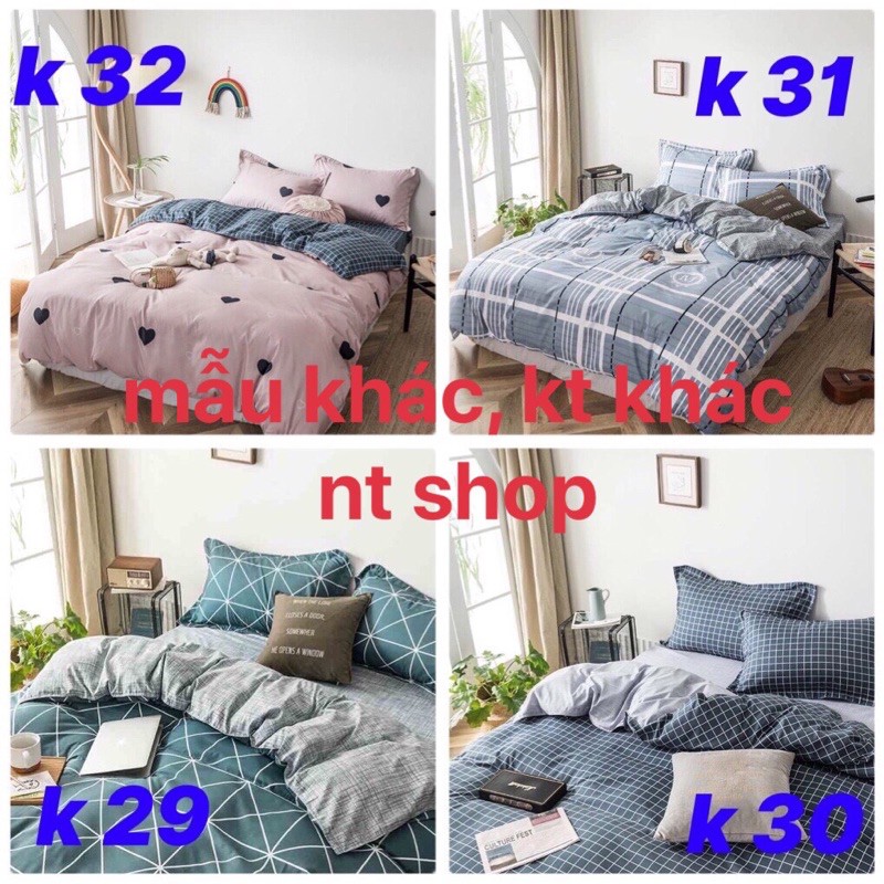 Bộ chăn ga gối Cotton Poly M2T Bedding drap giường kẻ Hàn Quốc miễn phí bo chun ga giường bọc đệm | BigBuy360 - bigbuy360.vn