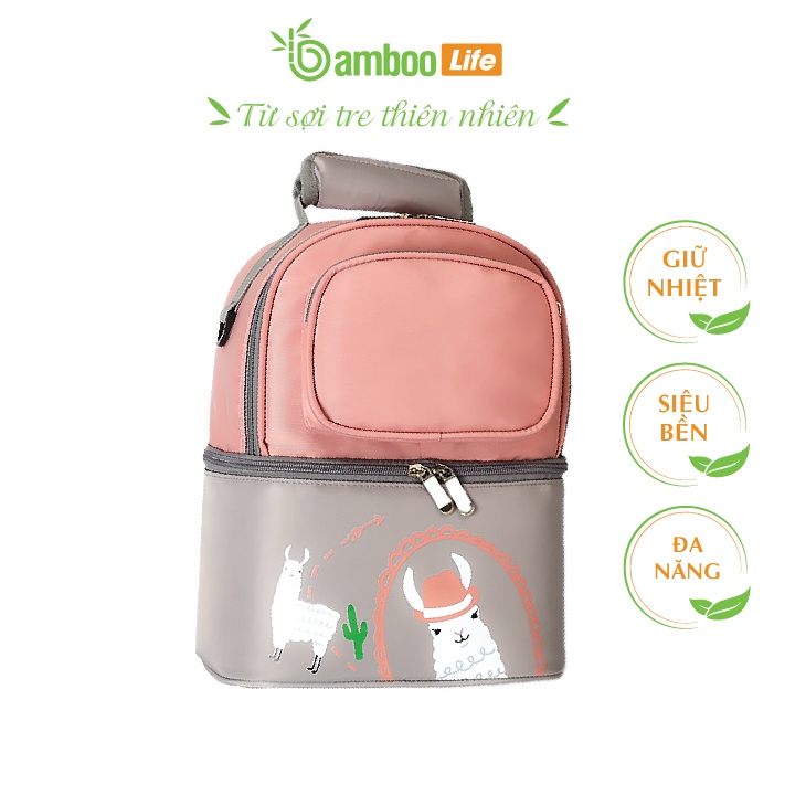Balo bỉm sữa Bamboo Life BL042 giữ nhiệt, bảo quản sữa thuận tiện cho mẹ và bé ra ngoài