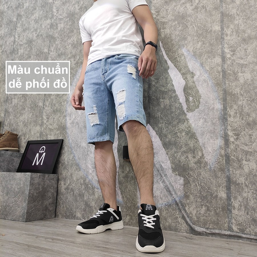 Quần short jean nam TS416 vải chất đẹp không phai màu đẹp Tronshop