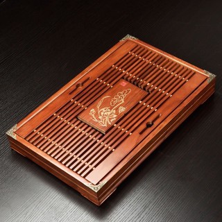 Khay gỗ ấm chén nẹp 4 góc (3 màu)