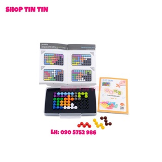 Đồ chơi đố trí viên bi IQ Puzzlia Beads puzzle 6x10 (mới, 3 quyển sách)