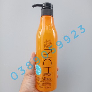[CHÍNH HÃNG]GEL LÀM MỀM VÀ TẠO PHỒNG TÓC LIVEGAIN PREMIUM RICH PROTEIN GLAZE 500ML