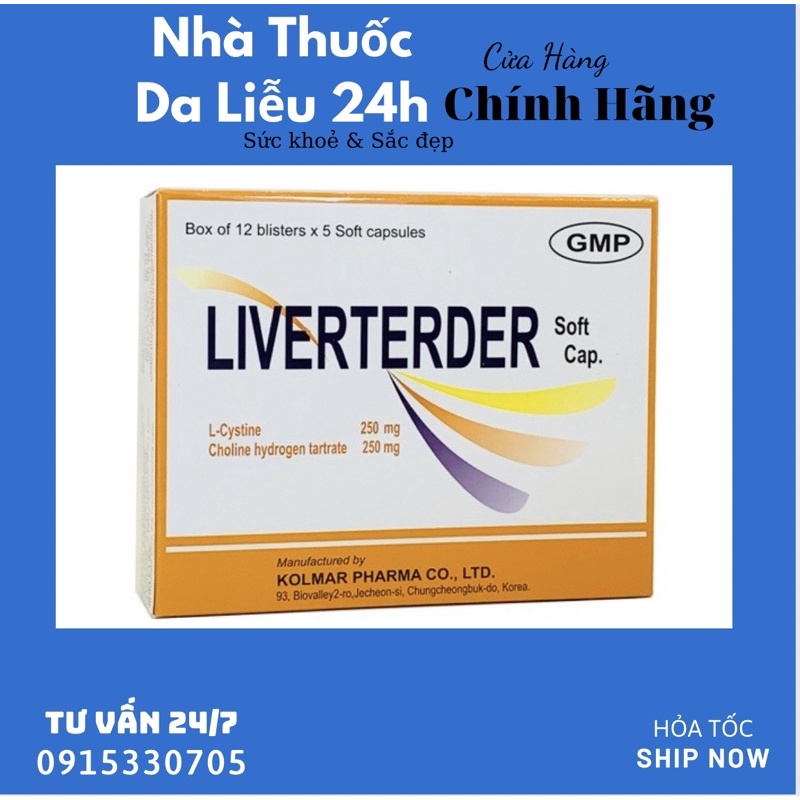 Liverterder viên uống đẹp da tóc móng 60 viên - Nhà Thuốc Da Liễu 24h