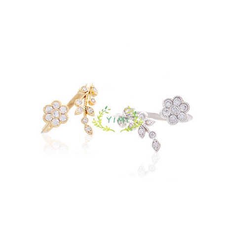 Women's Mini Ring Women's Jewelry Can Be Adjusted Gold-plated Flower Pattern for Gifts❤Yimi❤