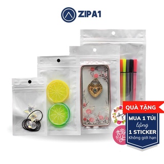 10 túi zip nhựa trắng 1 mặt trong - túi đựng đồ zip a1 - a1022