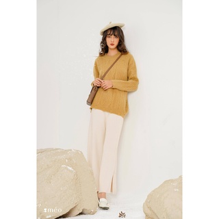 Áo len nữ cổ tròn họa tiết vặn thừng Cosy