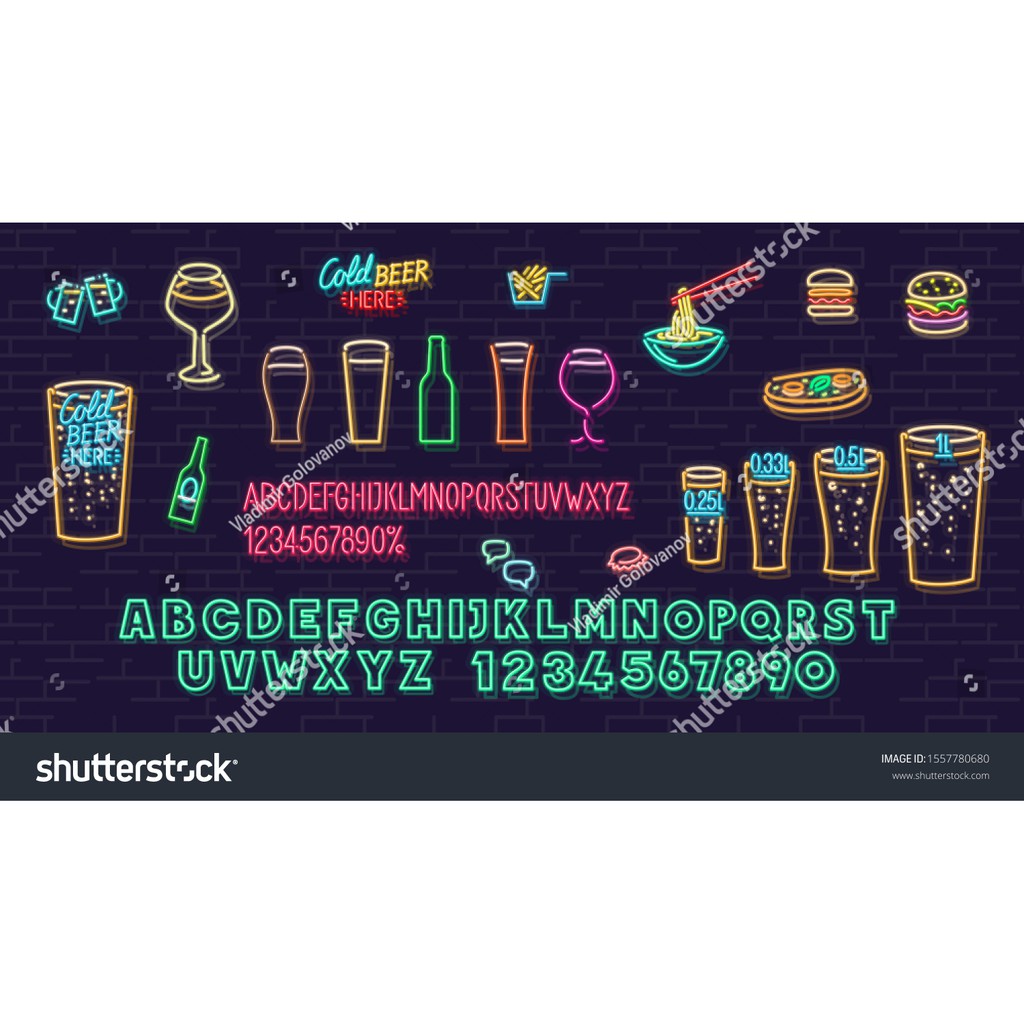 Tranh giả gạch họa tiết chữ Neon (Phát sáng) dùng cho hàng quán, cafe, trà sữa, trà chanh GNOEN 04