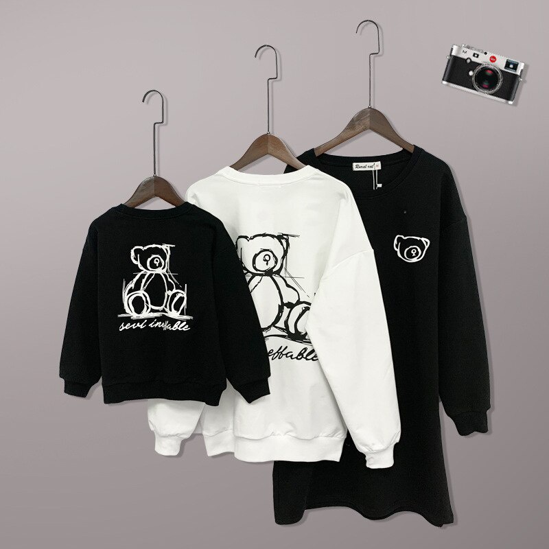 Áo Sweater Gia Đình Familylove - Áo Sweater thu đông gia đình họa tiết gấu Sevi inneffable Chất Liệu Nỉ Da Cá Cao Cấp