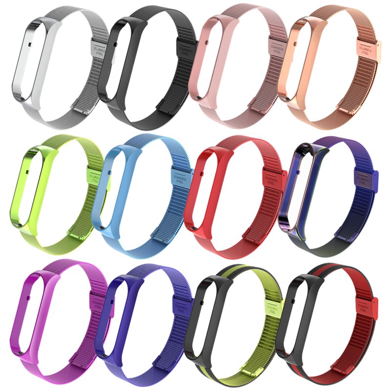 Dây Đeo Inox Cho Đồng Hồ Thông Minh Xiaomi Mi band 7 6 5 4 3