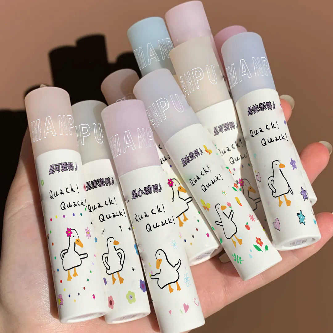 DAIMANPU Cute Duck Lip Mud Matte Lip Glaze Moisturizing 6 Color Lipstick Waterproof