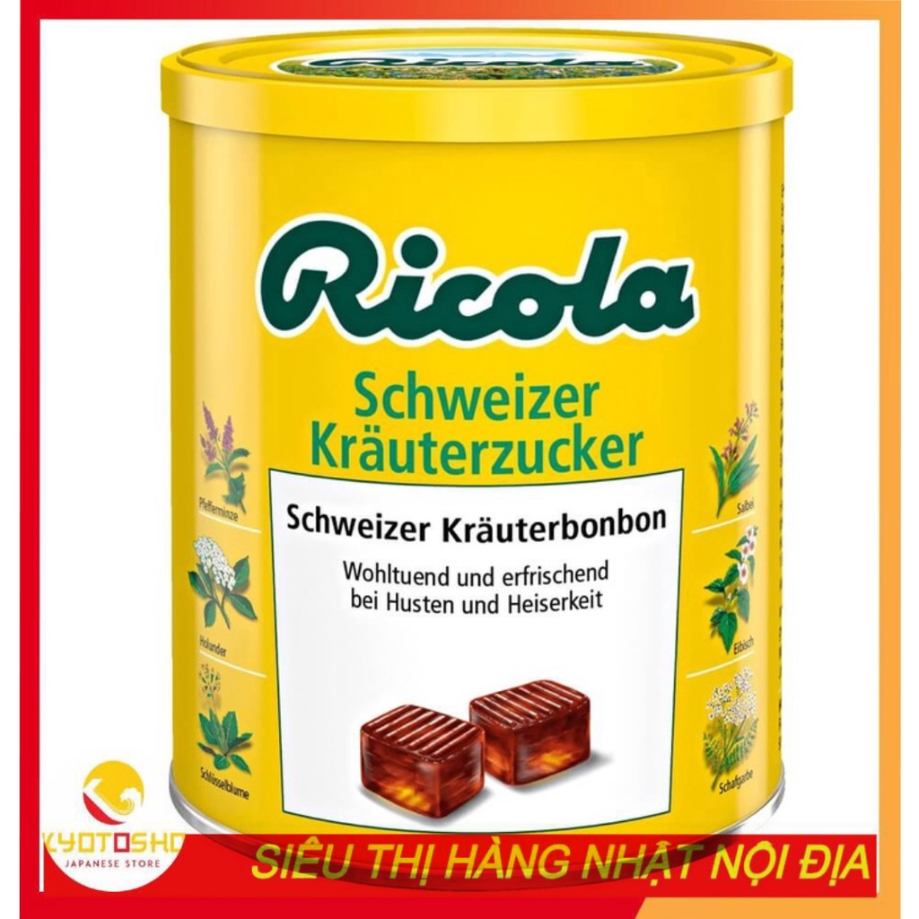 Kẹo ngậm thảo dược giảm ho khàn giọng Ricola ( DATE : 31/5/2024 )