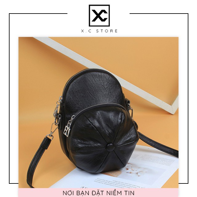 Túi đeo chéo nữ hình mũ lưỡi trai XC-312, kiểu dáng hàn quốc, thời trang, túi đeo vai công sở